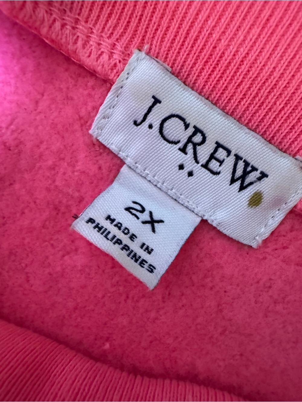 J. Crew Bubblegum Pink Button-Shoulder Sweatshirt/Sweater 2XL - Picture 5 of 6